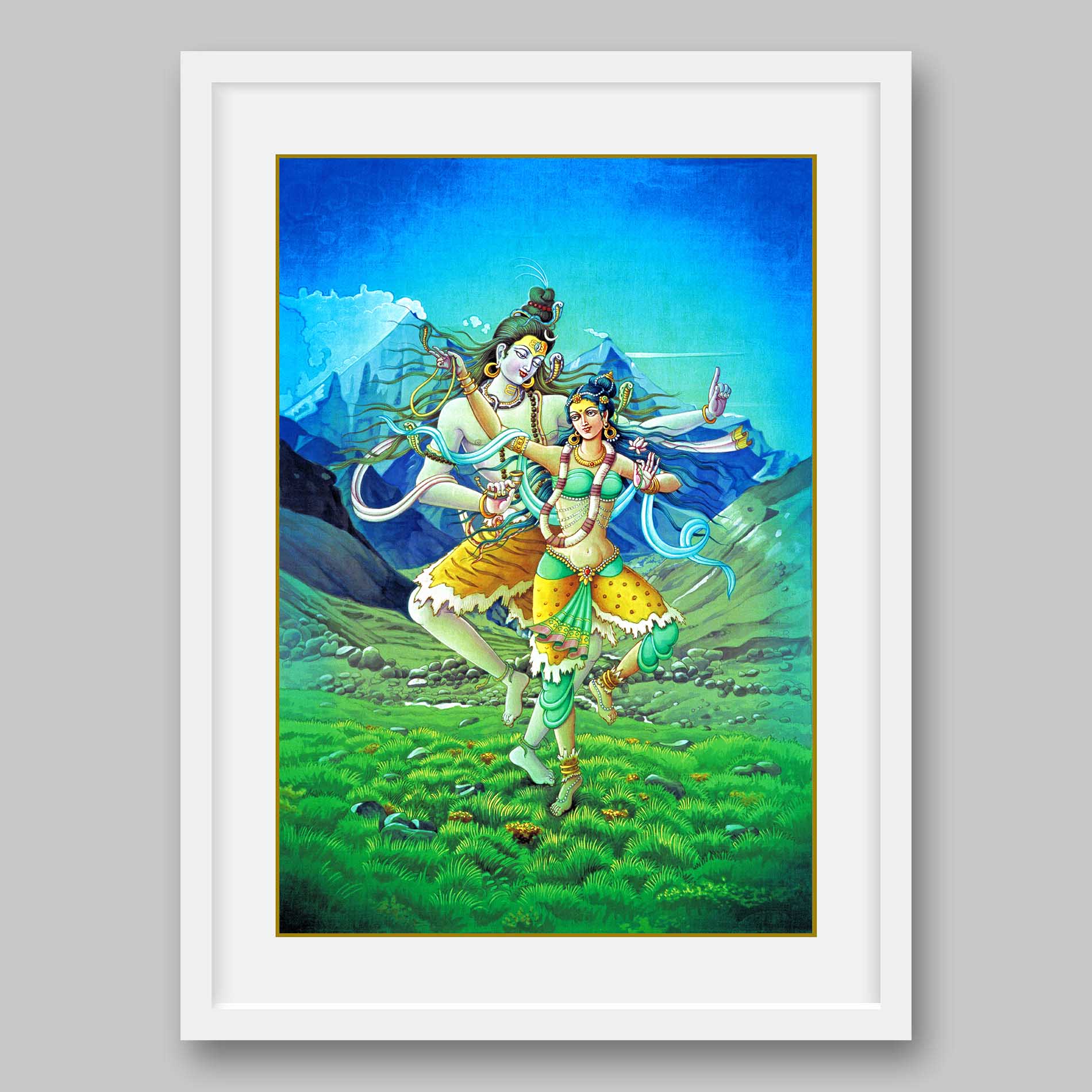 Shiva and Parvati - High Quality Print of Artwork by Pieter Weltevrede - Sagar World