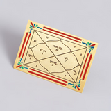 Traditional Janm Kundali chart on golden card for Personalized Kundali by Prasad Anil Dandekar in astrology services.