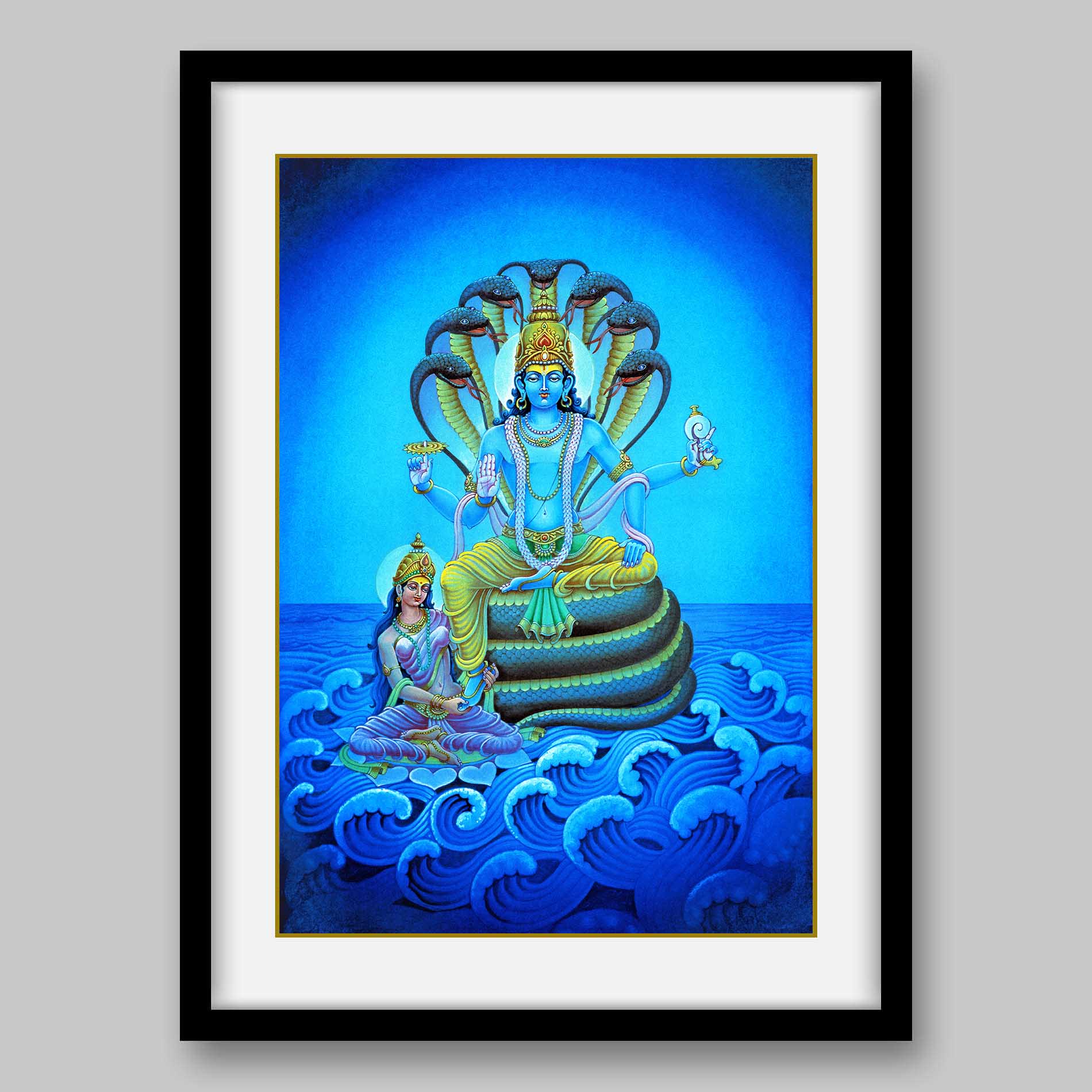 Vishnu and Lakshmi - High Quality Print of Artwork by Pieter Weltevrede - Sagar World