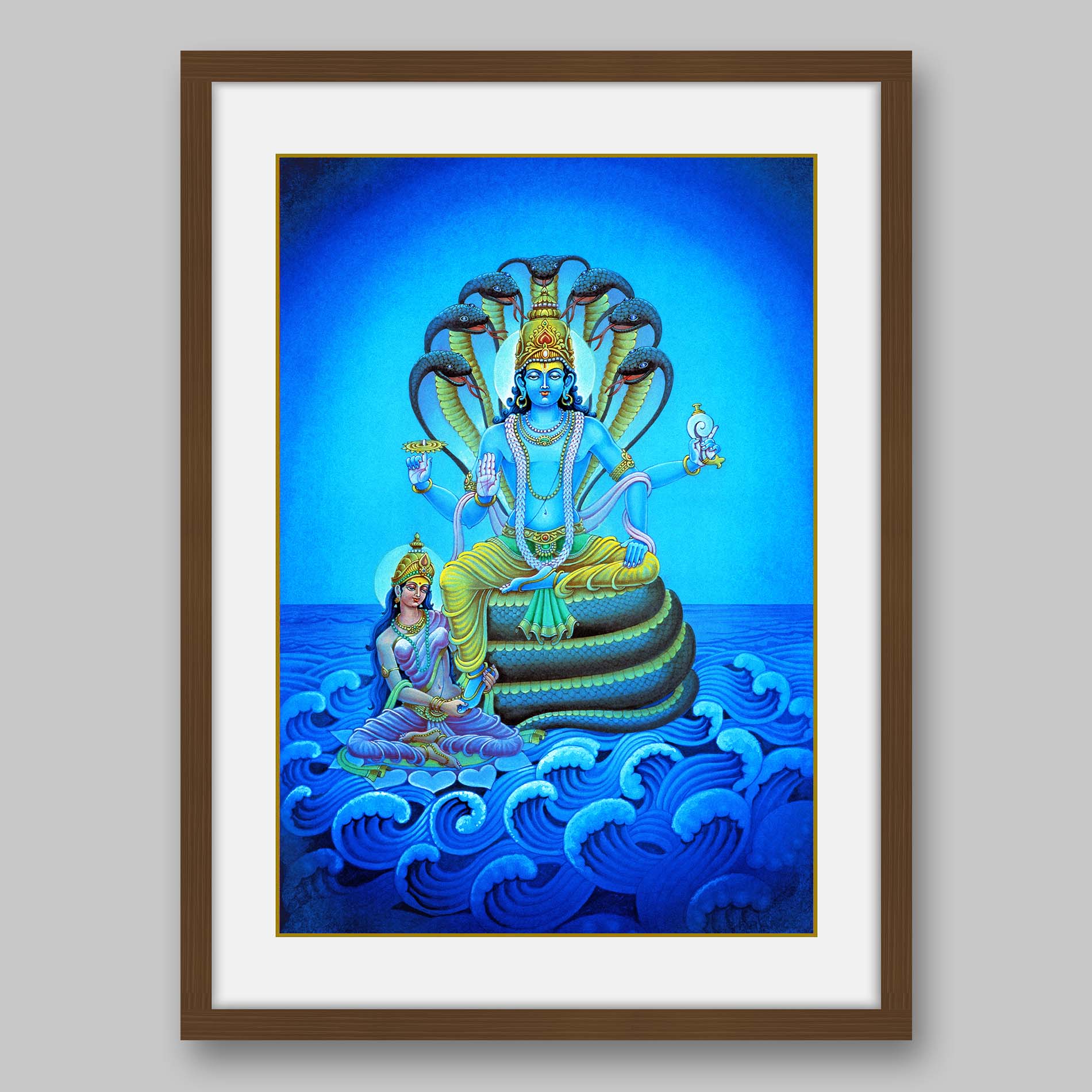 Vishnu and Lakshmi - High Quality Print of Artwork by Pieter Weltevrede - Sagar World