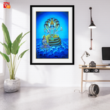Vishnu and Lakshmi - High Quality Print of Artwork by Pieter Weltevrede - Sagar World
