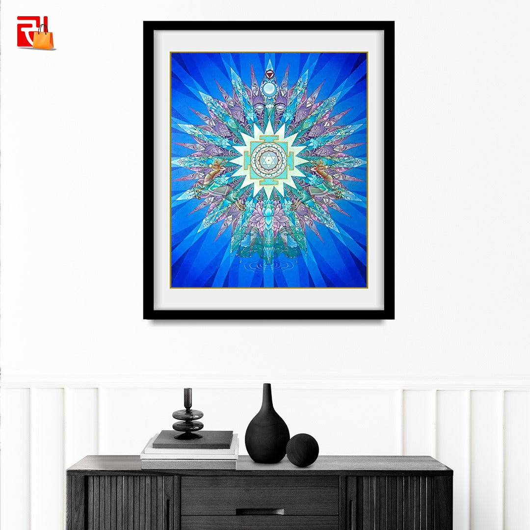 Moon Yantra - High Quality Print of Artwork by Pieter Weltevrede - Home Decor - Sagar World