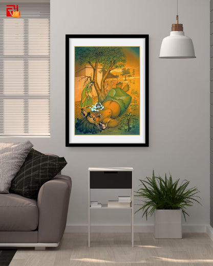 Krishna and Putna Vadh – High Quality Print of Artwork by Pieter Weltevrede - Sagar World