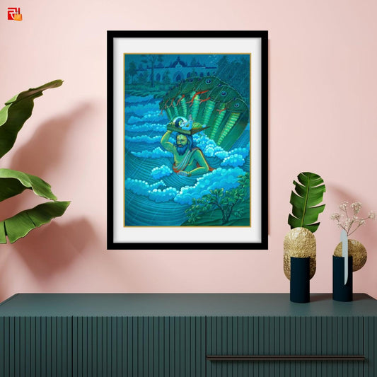 Krishna and Vasudev – High Quality Print of Artwork by Pieter Weltevrede - Sagar World