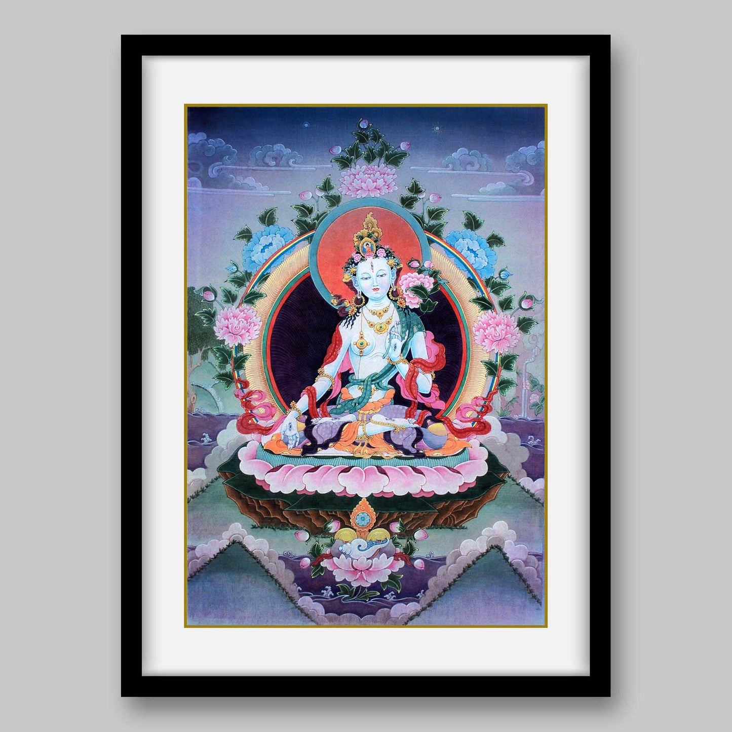 White Tara – The Female Boddhisatva and Bestower of Longevity - High Quality Print of Artwork by Pieter Weltevrede - Sagar World