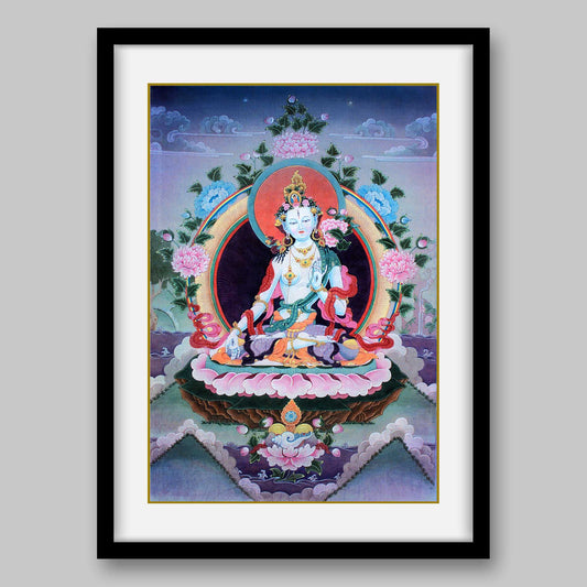 White Tara – The Female Boddhisatva and Bestower of Longevity - High Quality Print of Artwork by Pieter Weltevrede - Sagar World