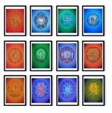 All Zodiac Mandala Art combo Set – The 12 Vedic Zodiac Signs High-Quality Art Prints by Pieter Weltevrede