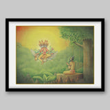 Hindu God, Brahma, blessing Bhagirath – High Quality Print of Artwork by Pieter Weltevrede
