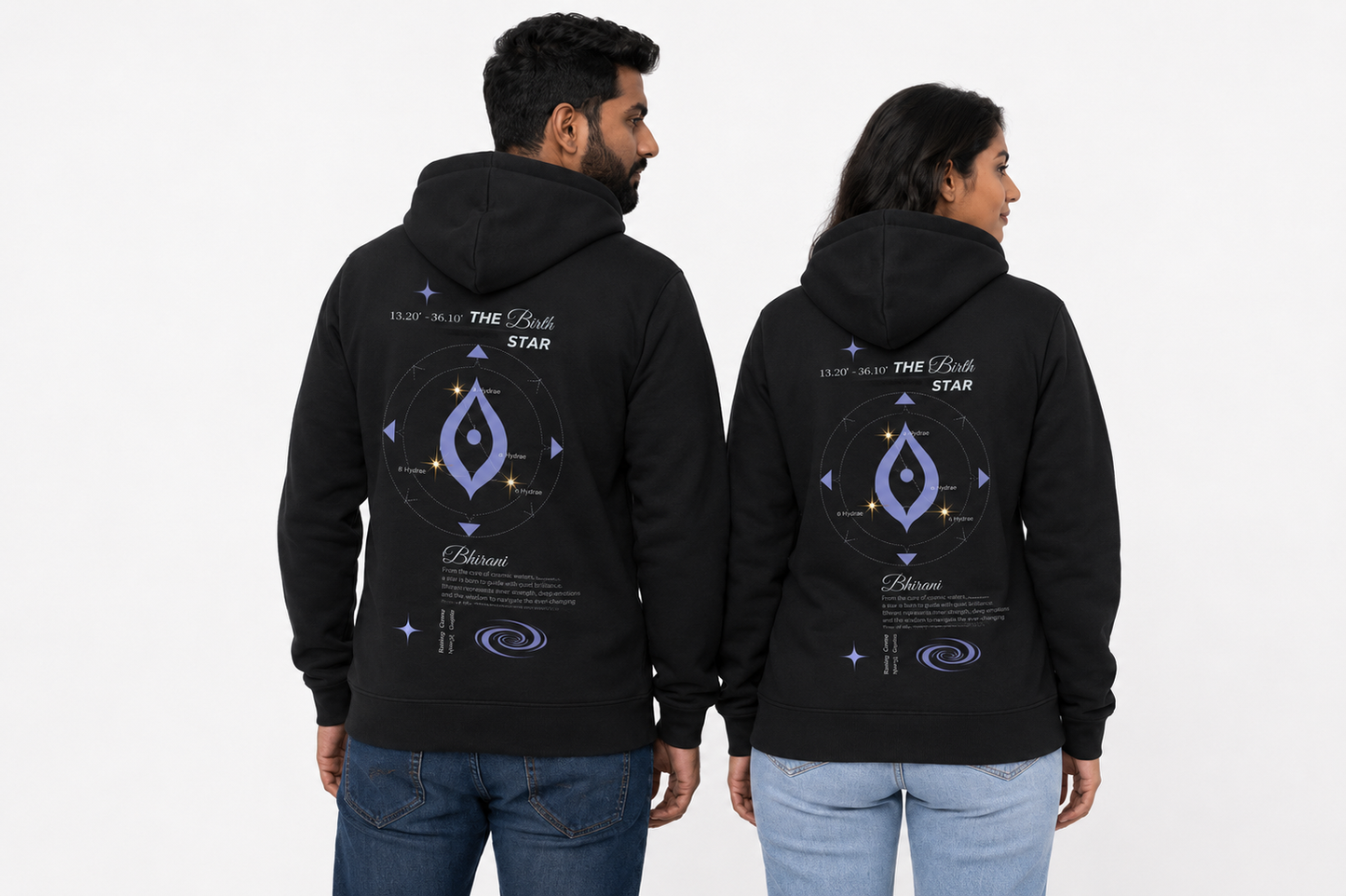 Bharani  Nakshatra Hoodie – Vedic Astrology Inspired Unisex Cotton  hoodie | Spiritual Minimalist Wear