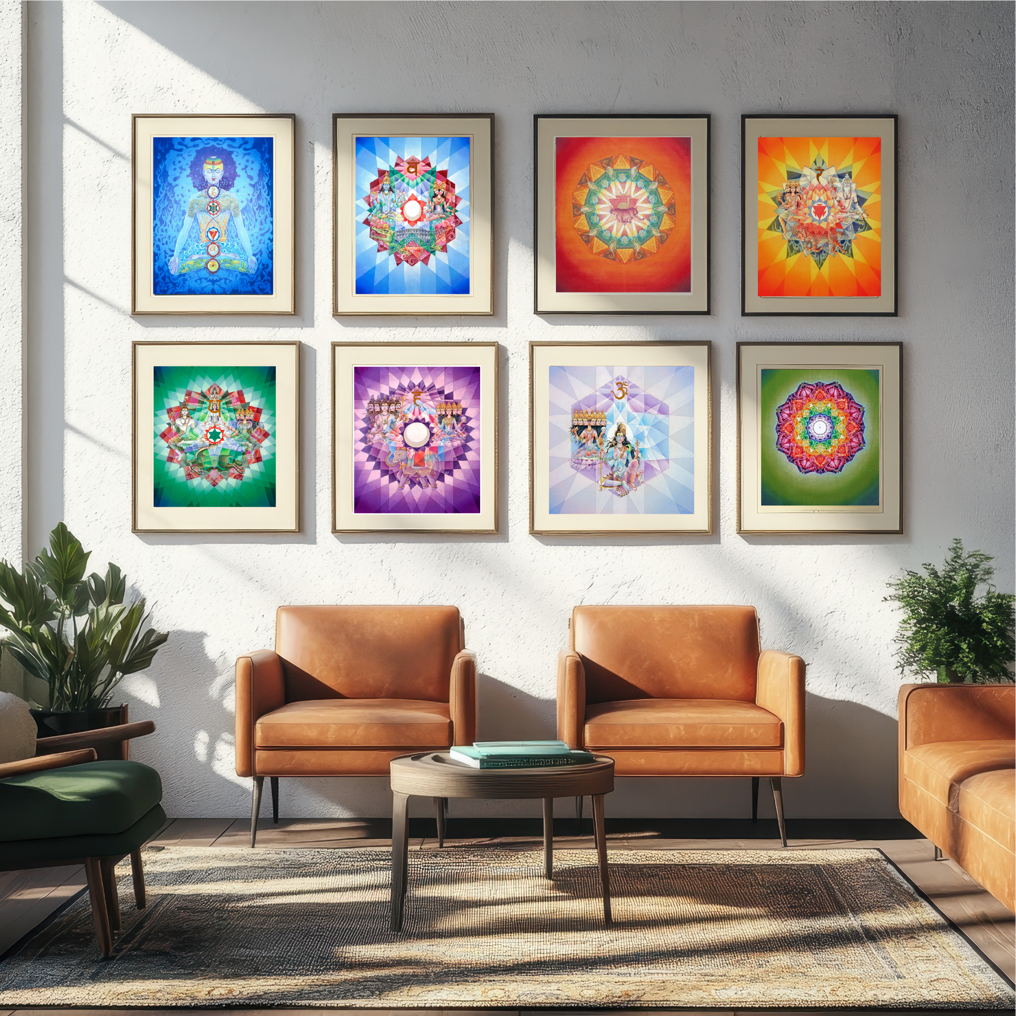 Kundalini Chakra Art Print Set – All 7 Chakras Combo High-Quality Art Prints by Pieter Weltevrede