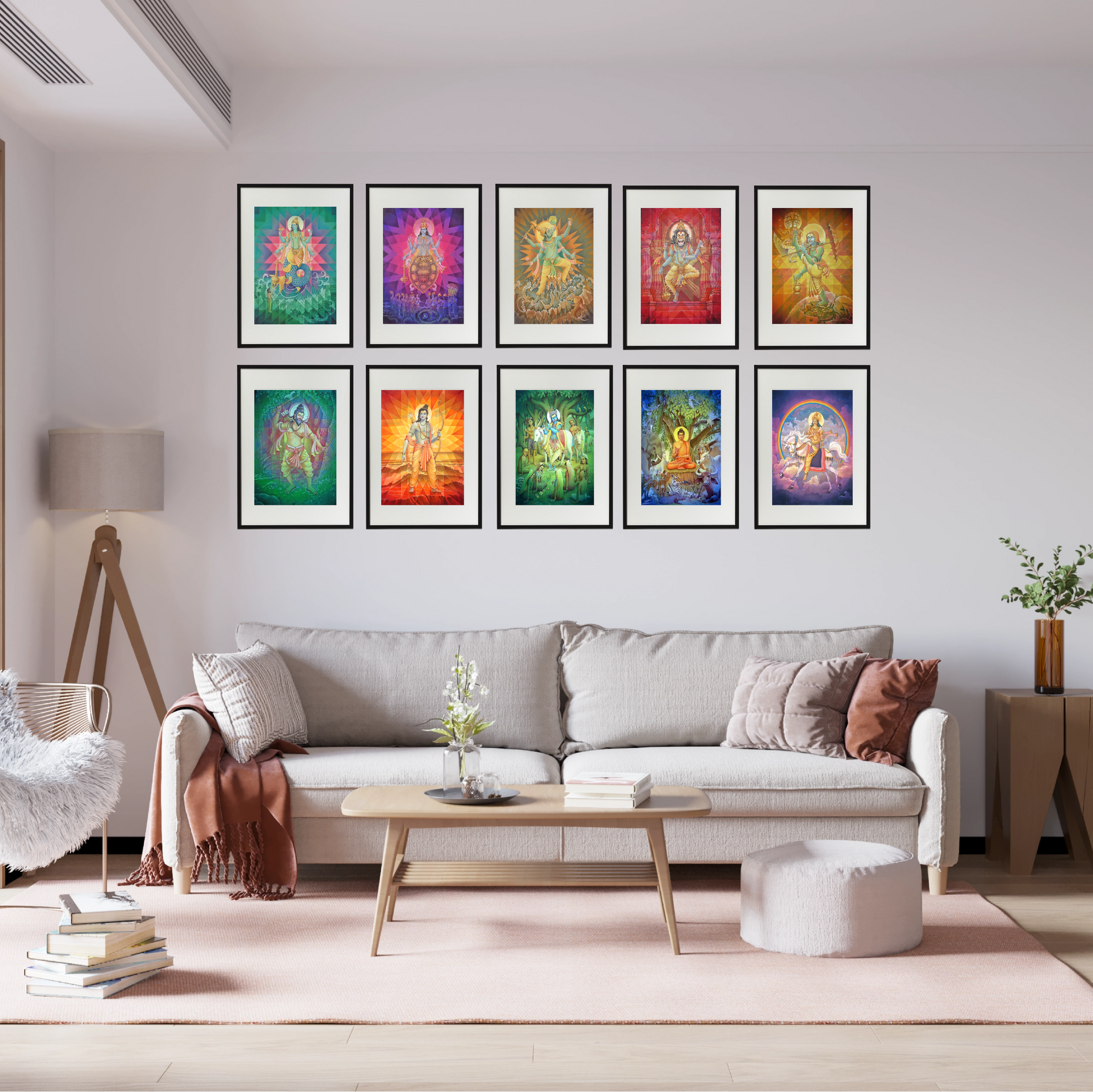 Dashavatar Art Print Set – The Ten Avatars of Vishnu High-Quality Art Prints by Pieter Weltevrede