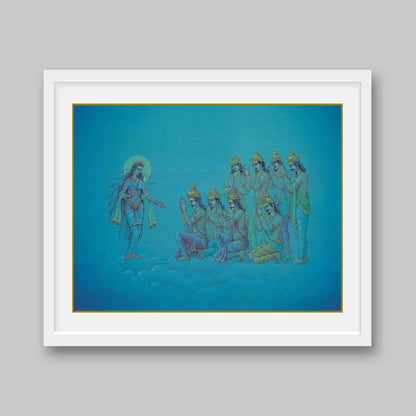 Eight Vasus appealing to River Goddess Ganga – High Quality Print of Artwork by Pieter Weltevrede