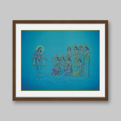 Eight Vasus appealing to River Goddess Ganga – High Quality Print of Artwork by Pieter Weltevrede
