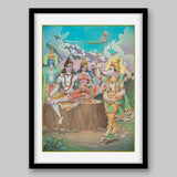 Ganesha with Parents, Vishnu & Kartikeya – High Quality Print of Artwork by Pieter Weltevrede