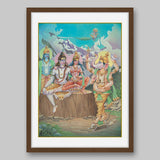 Ganesha with Parents, Vishnu & Kartikeya – High Quality Print of Artwork by Pieter Weltevrede
