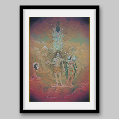 Bhagirath praying to Hindu God, Shiva – High Quality Print of Artwork by Pieter Weltevrede