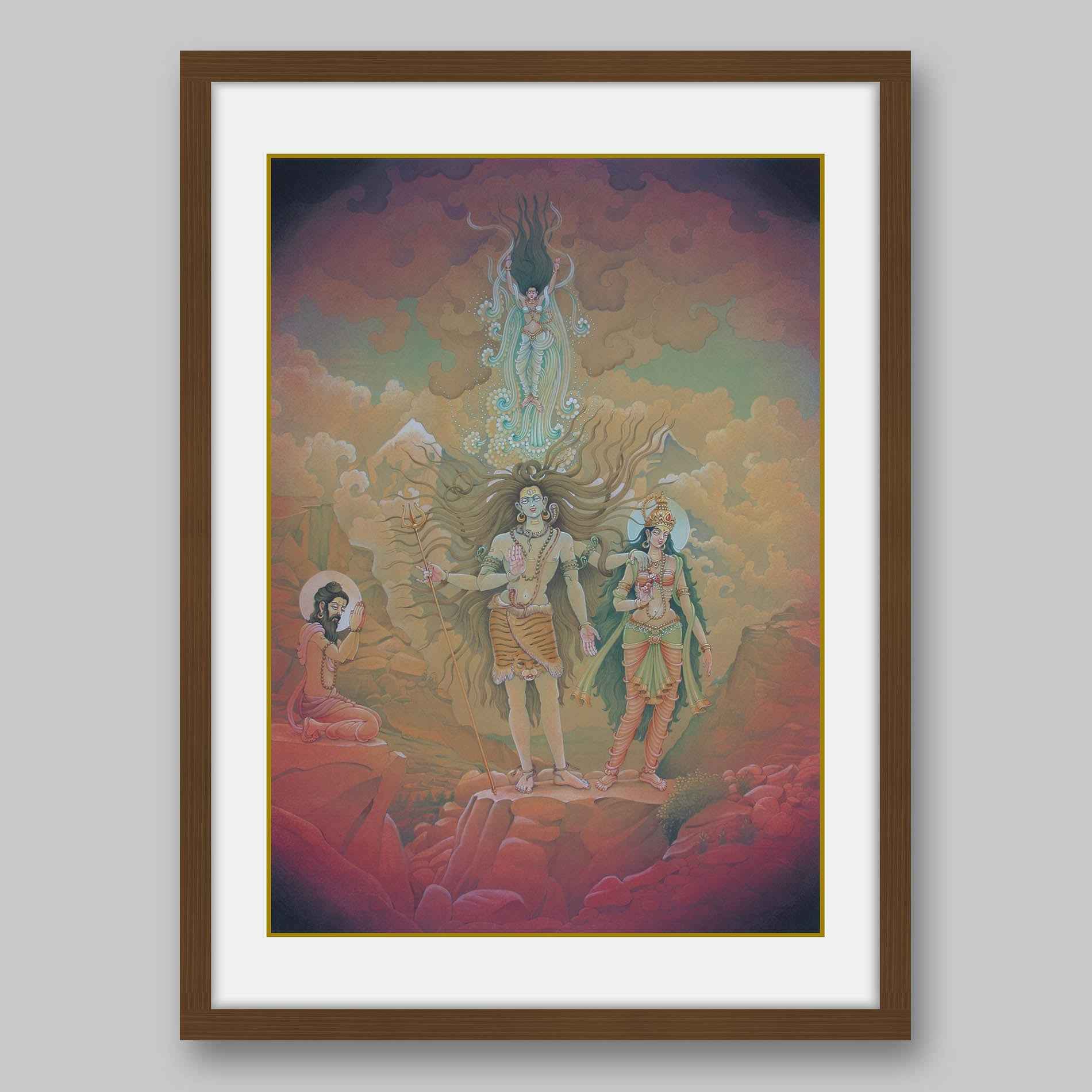 Bhagirath praying to Hindu God, Shiva – High Quality Print of Artwork by Pieter Weltevrede