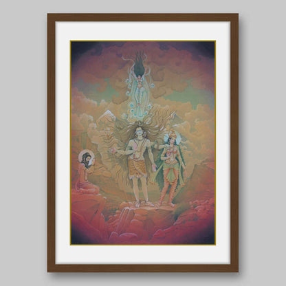 Bhagirath praying to Hindu God, Shiva – High Quality Print of Artwork by Pieter Weltevrede