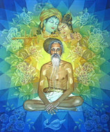 Kathia baba with radha krishna and mandala behind - High Quality Print of Artwork by Pieter Weltevrede