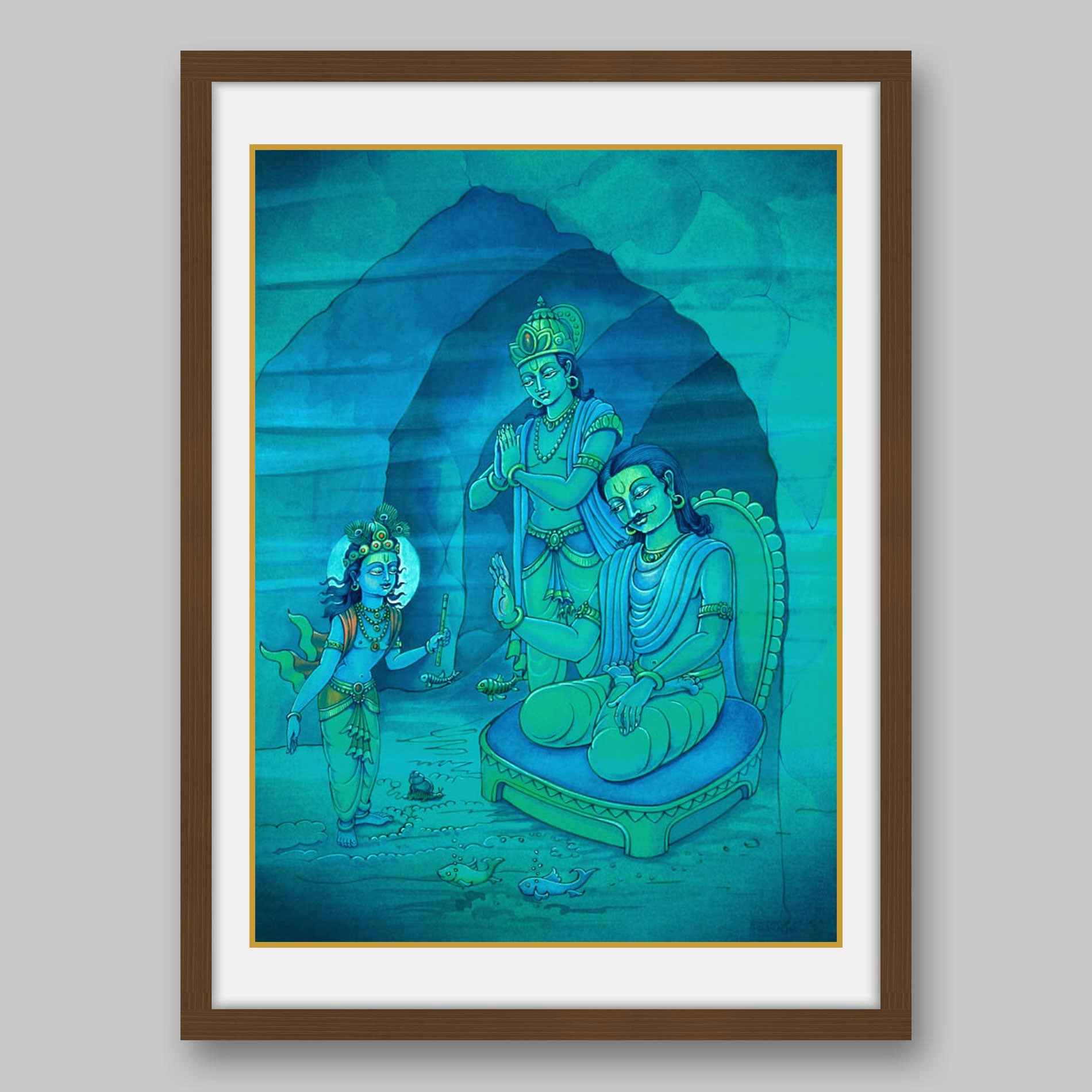 Krishna & Varuna – High Quality Print of Artwork by Pieter Weltevrede