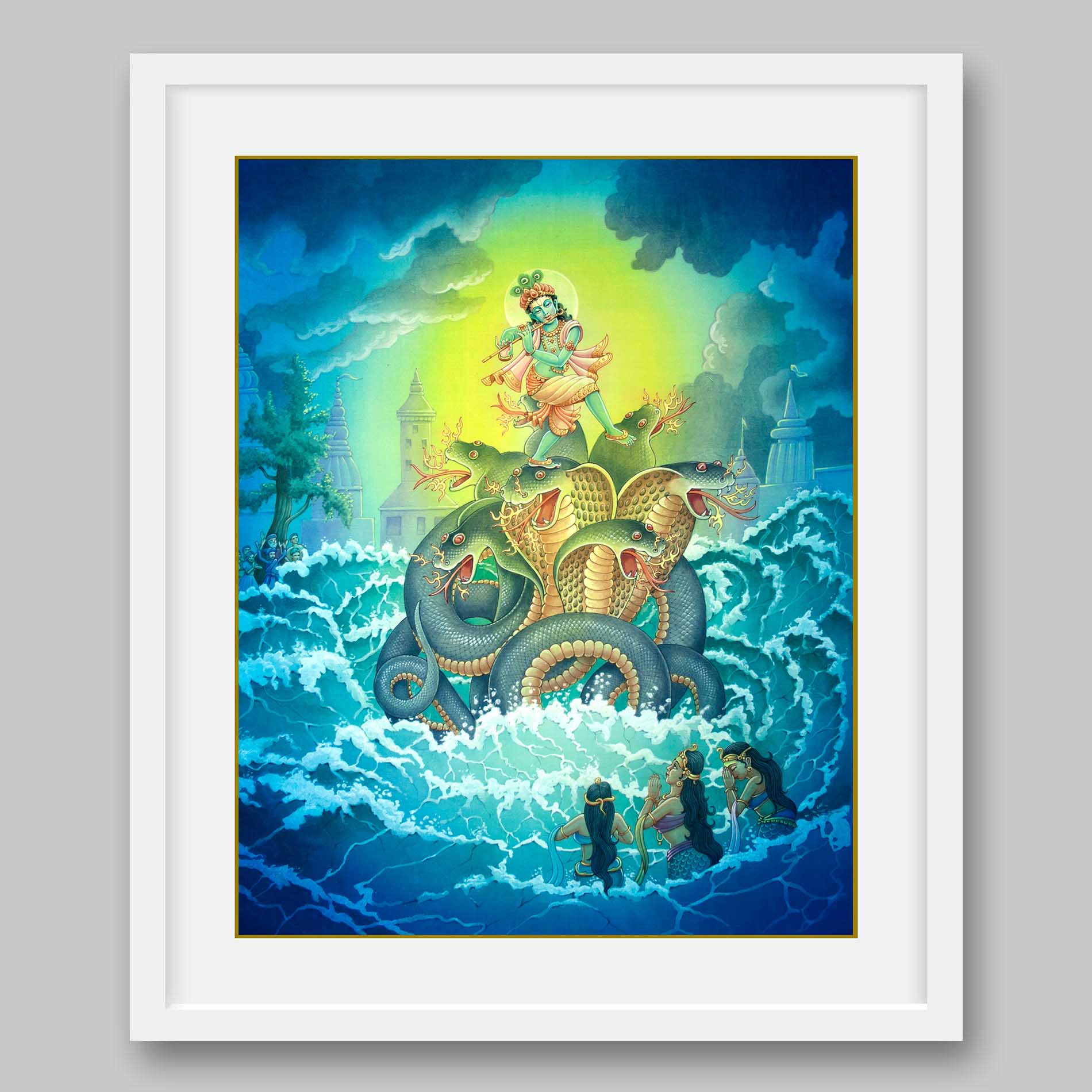 Krishna with Kaliya Naag – High Quality Print of Artwork by Pieter Weltevrede - Sagar World