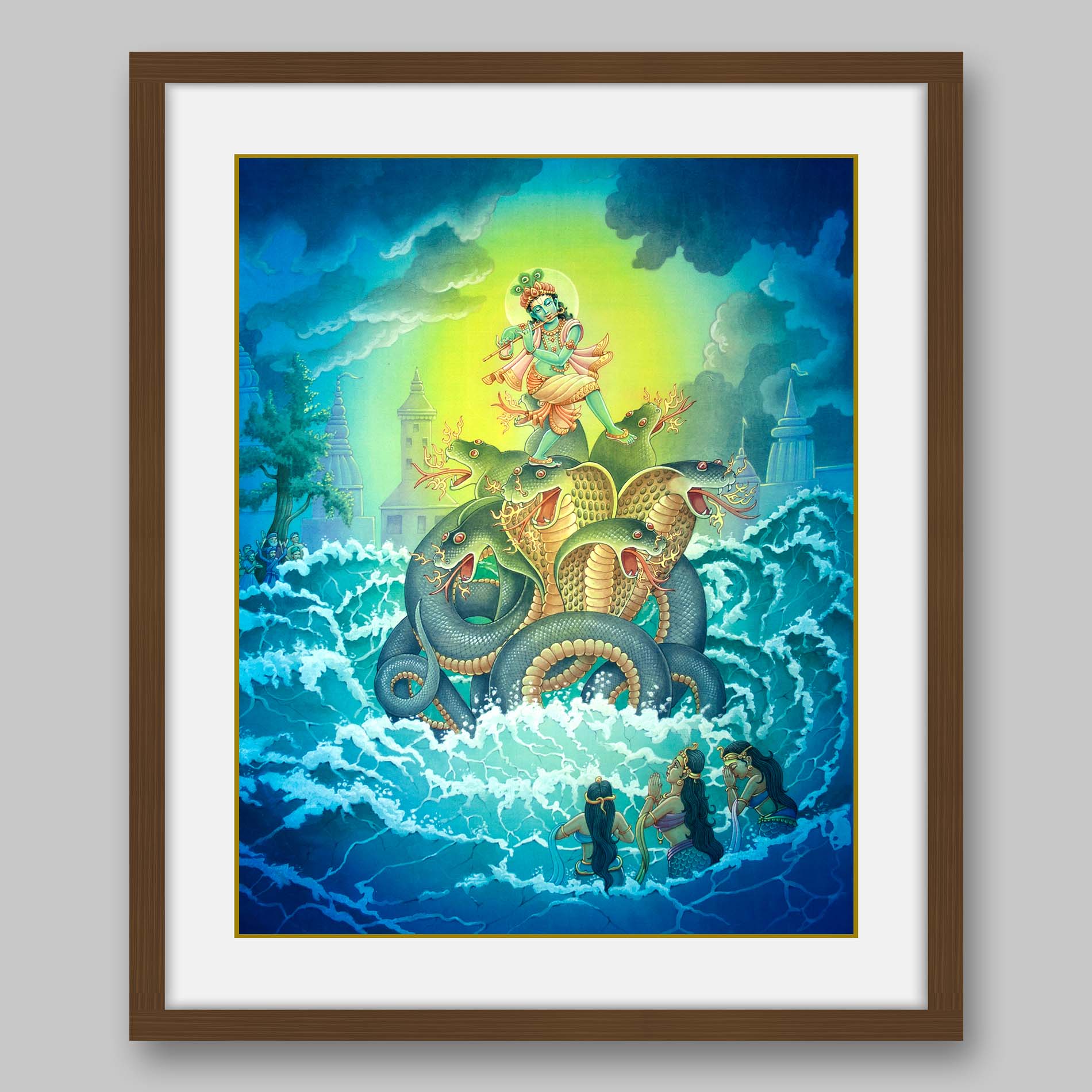 Krishna with Kaliya Naag – High Quality Print of Artwork by Pieter Weltevrede - Sagar World