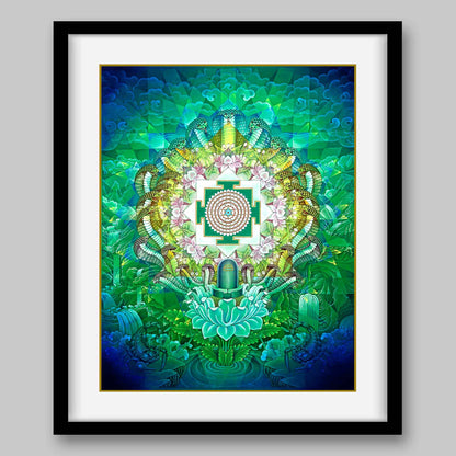 Mahamrityunjaya Yantra - High Quality Print of Artwork by Pieter Weltevrede - Home Decor - Sagar World