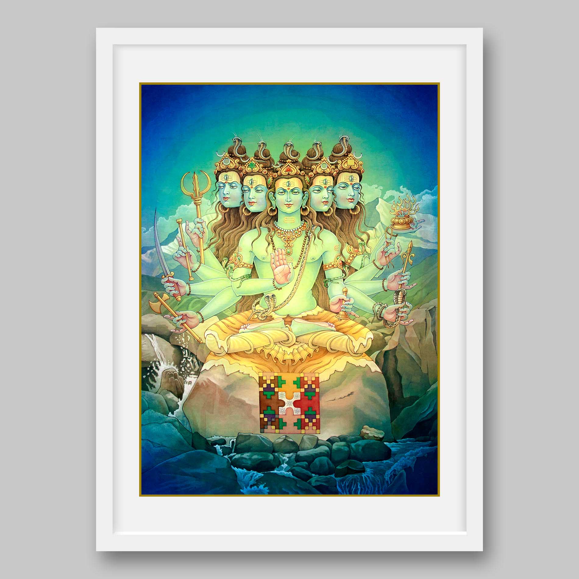 Panchvaktra Shiva – High Quality Print of Artwork by Pieter Weltevrede - Sagar World