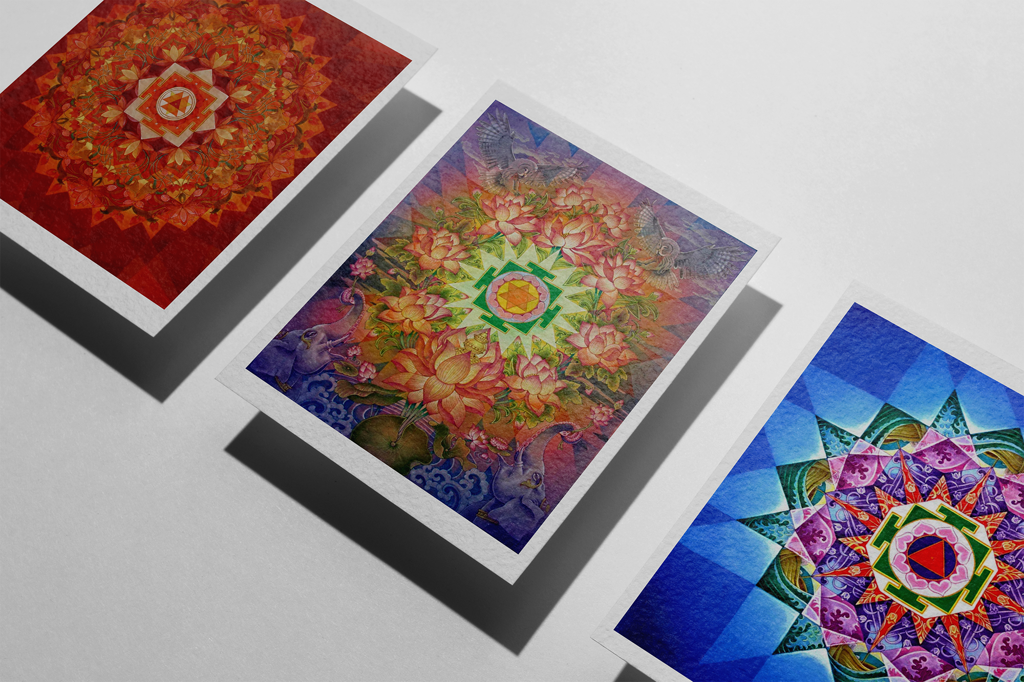 Tridevi Yantras combo Set – Maa Lakshmi, Maa Saraswati & Maa Durga High-Quality Art Prints by Pieter Weltevrede