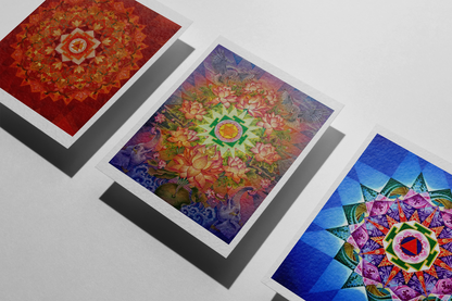 Tridevi Yantras combo Set – Maa Lakshmi, Maa Saraswati & Maa Durga High-Quality Art Prints by Pieter Weltevrede