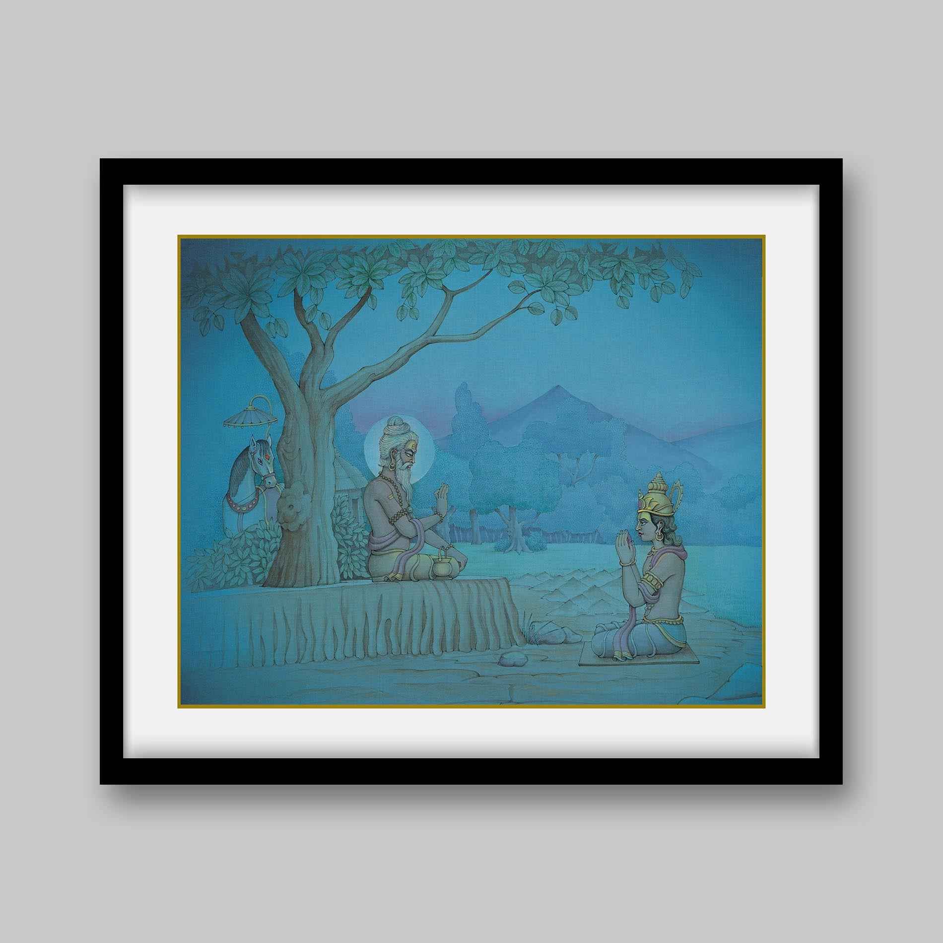 King Sagar’s son, Anshuman, pleading Sage Kapil – High Quality Print of Artwork by Pieter Weltevrede