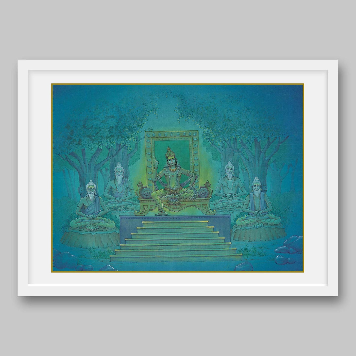 Several generations of King Sagar observing penance – High Quality Print of Artwork by Pieter Weltevrede - Sagar World