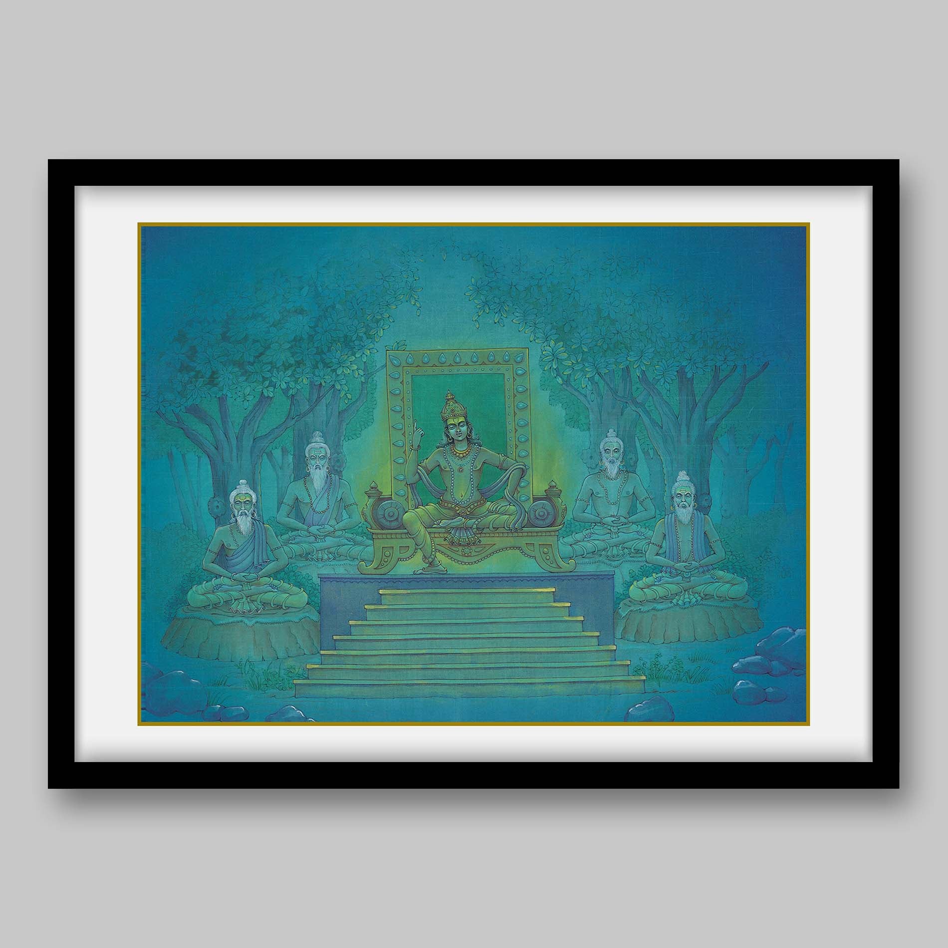 Several generations of King Sagar observing penance – High Quality Print of Artwork by Pieter Weltevrede - Sagar World