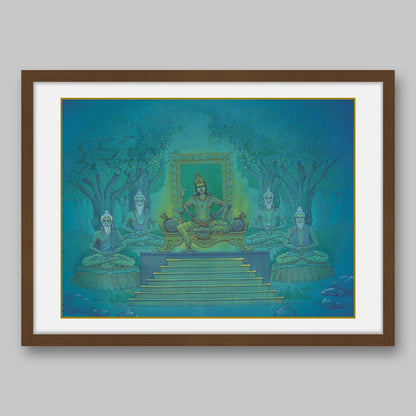Several generations of King Sagar observing penance – High Quality Print of Artwork by Pieter Weltevrede - Sagar World