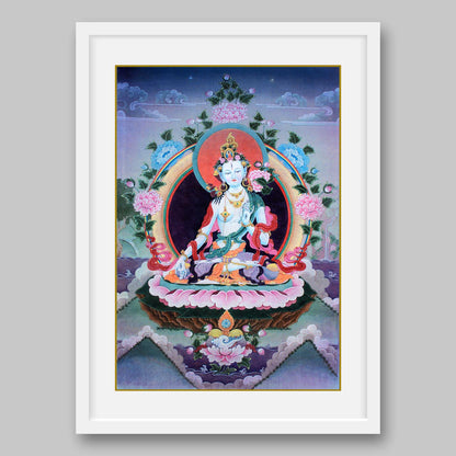 White Tara – The Female Boddhisatva and Bestower of Longevity - High Quality Print of Artwork by Pieter Weltevrede - Sagar World