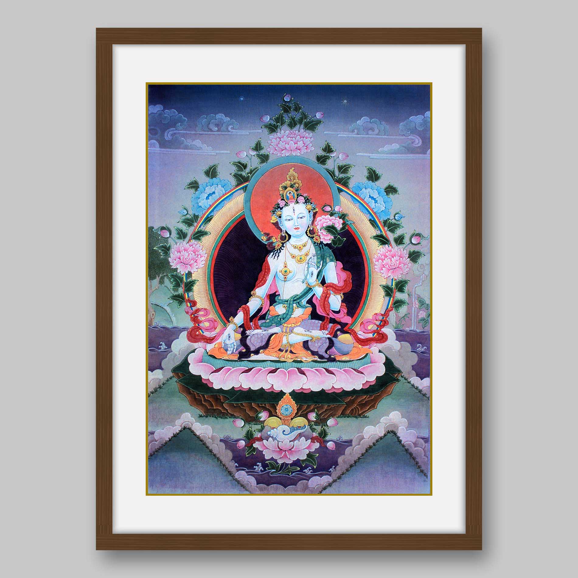 White Tara – The Female Boddhisatva and Bestower of Longevity - High Quality Print of Artwork by Pieter Weltevrede - Sagar World